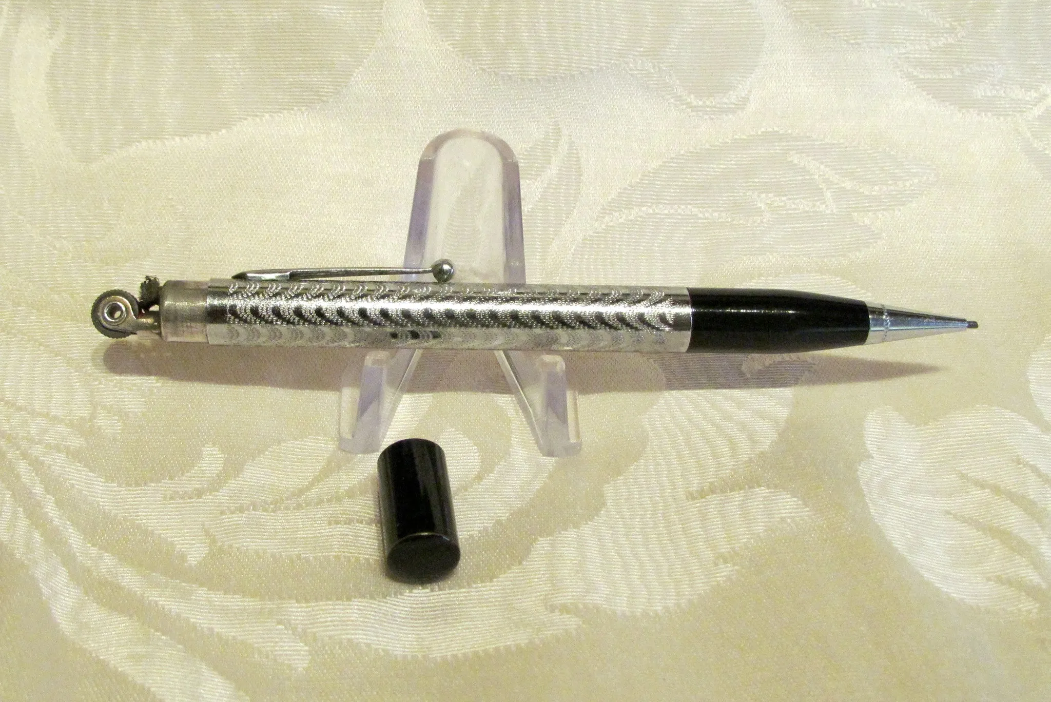 1950s Mechanical Pencil Lighter Silver Propelling Pencil Lighter Working Condition