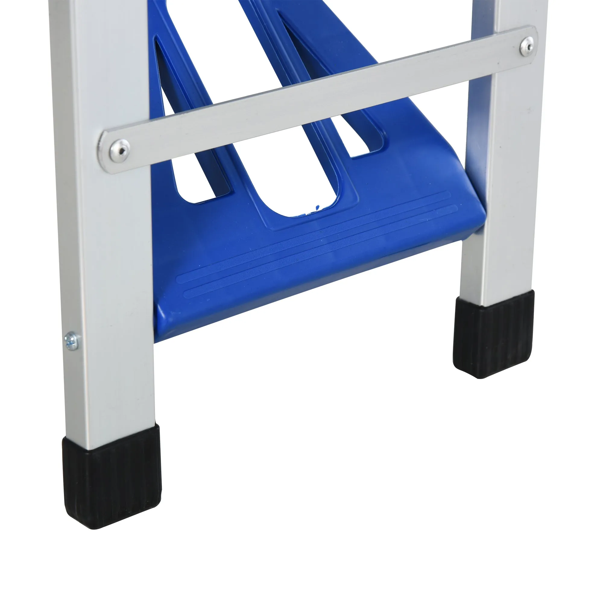 4 Seater Aluminum Portable Picnic Table with Foldable Seat Blue