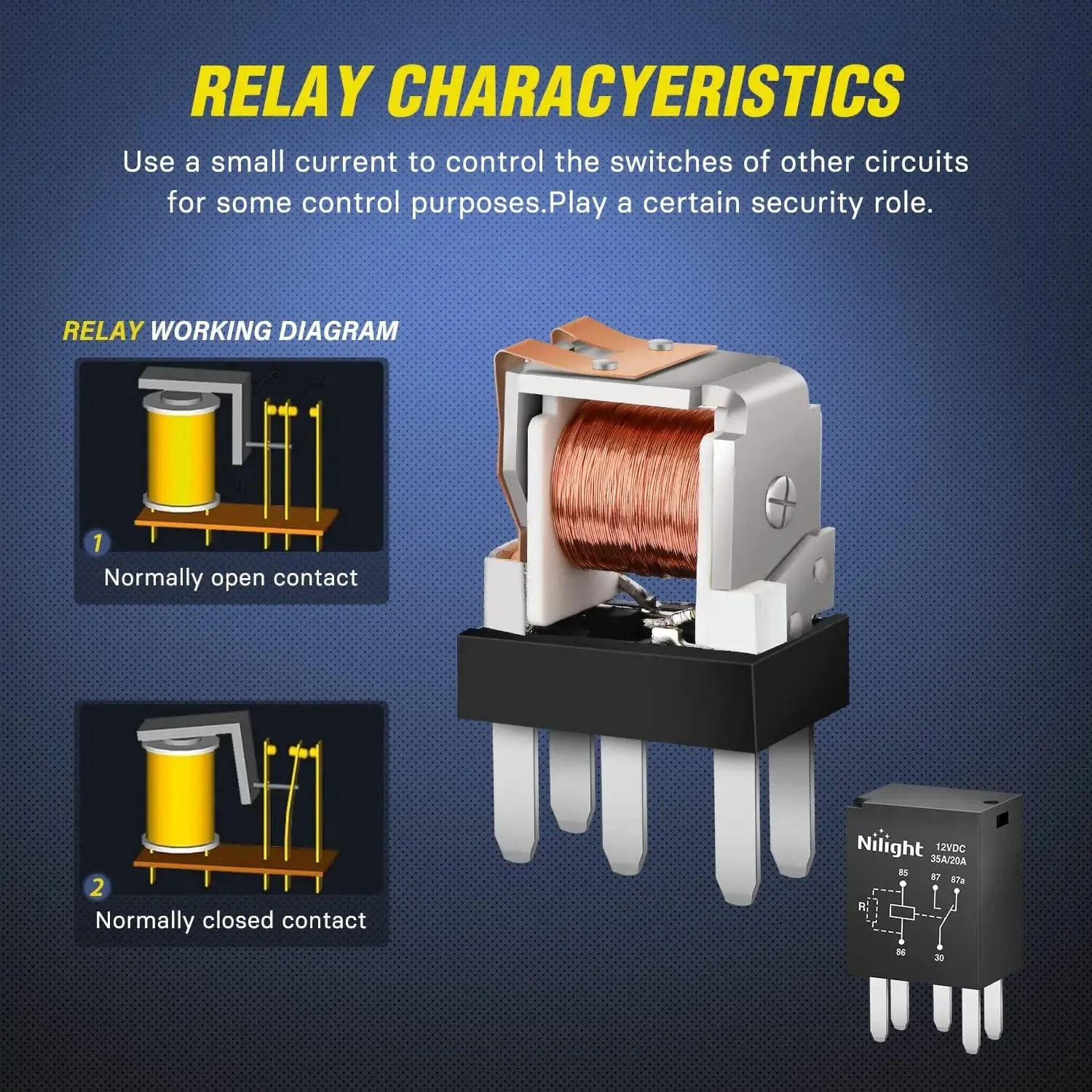 5Pack 5Pin SPST Electrical Relays
