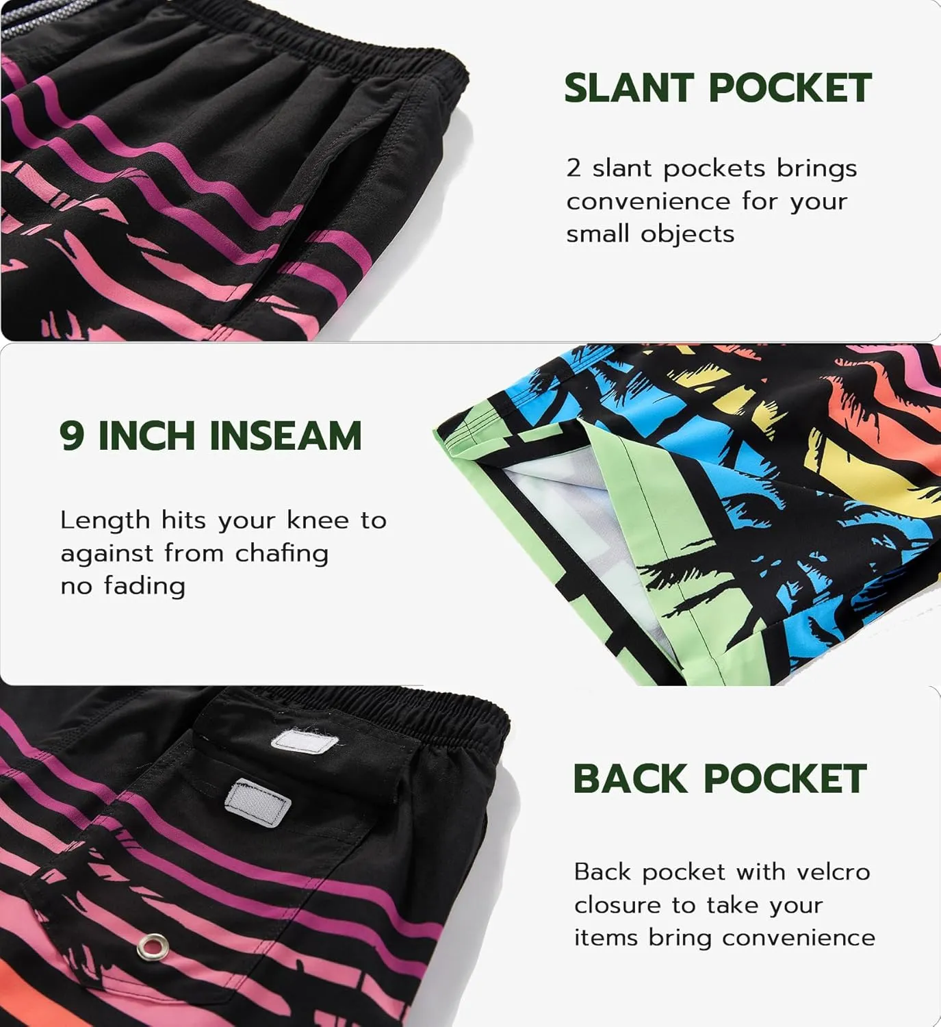 APTRO Men's Swim Trunks 9" Quick Dry Swimsuits Beach Bathing Suits Swim Shorts Mesh Liner