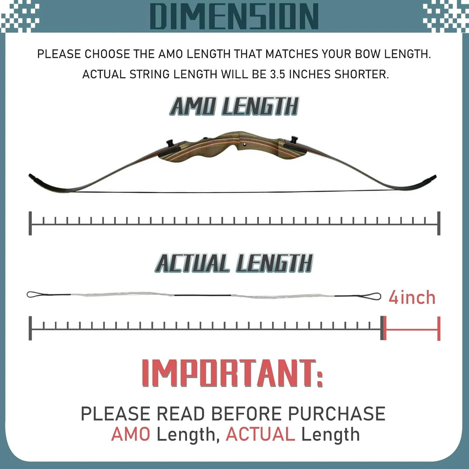 Archerest Archery Bowstrings-AMO 52" to 68" in 12 14 16 Strands, Recurve Bow String Replacement Bowstring for Traditional Longbow, Fast Flight Plus Bow String, Universal Archery Equipment