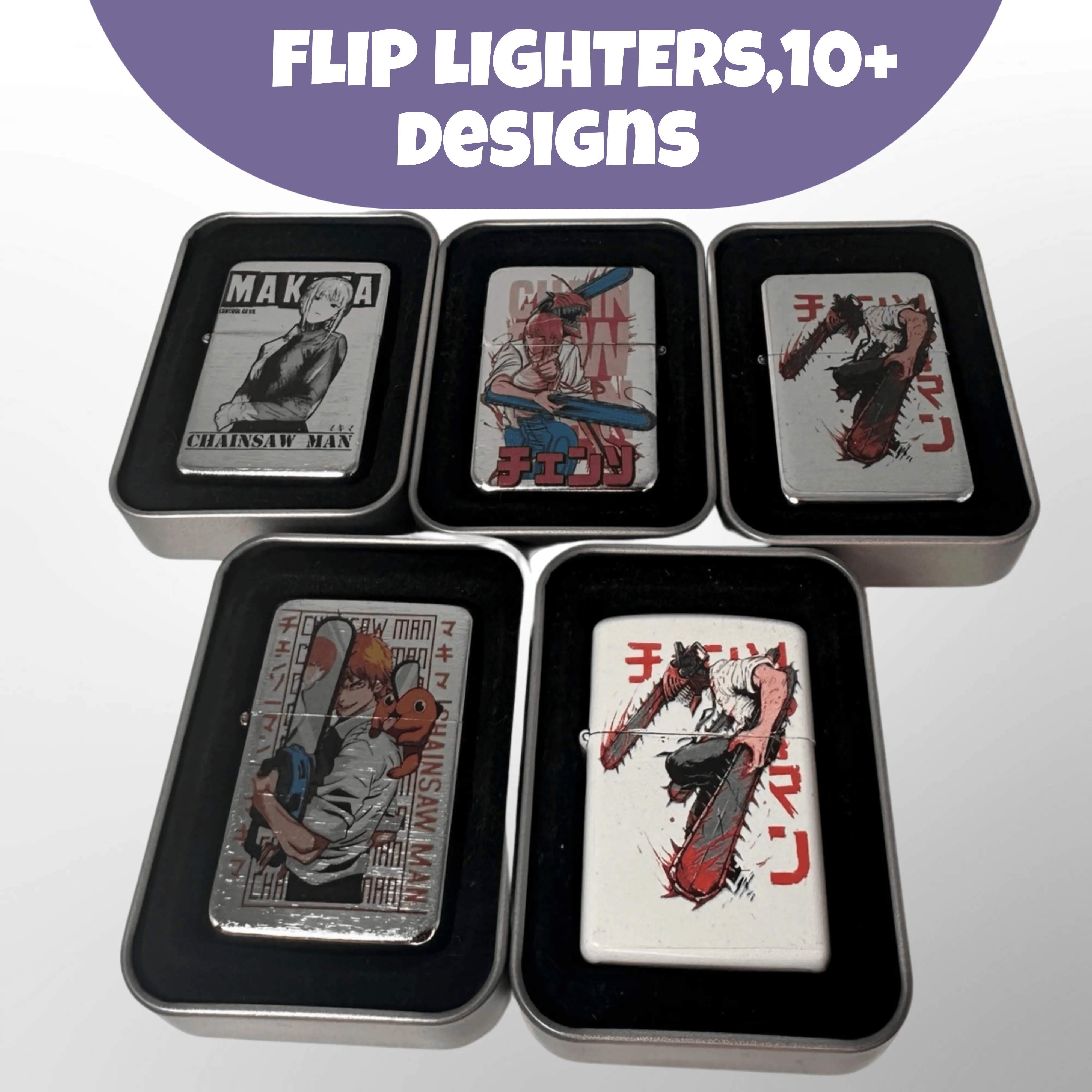 Chainsaw Man Anime Art Design Flip Top Lighter