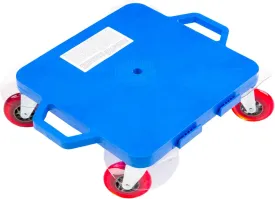 Cosom Scooter Board, 16 Inch Premium Sit & Scoot Board with 4 Inch Non-Marring Performance Wheels, Double Race Bearings, & Safety Handles, Physical Education Class Equipment, Blue