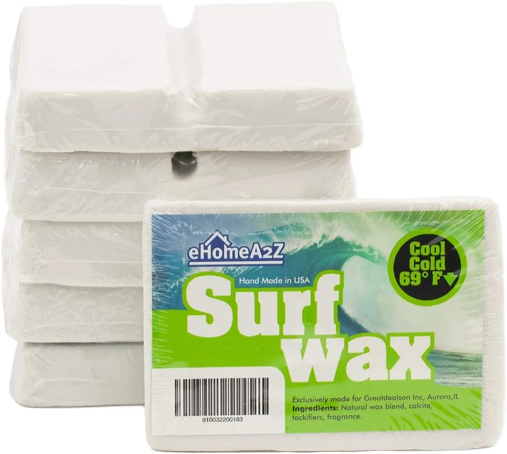 EHOMEA2Z Surf Wax Cool Cold High Performance All Natural Grapefruit Scent Surfwax Surfing Surfboard Bumps Skimboard Water Sticky