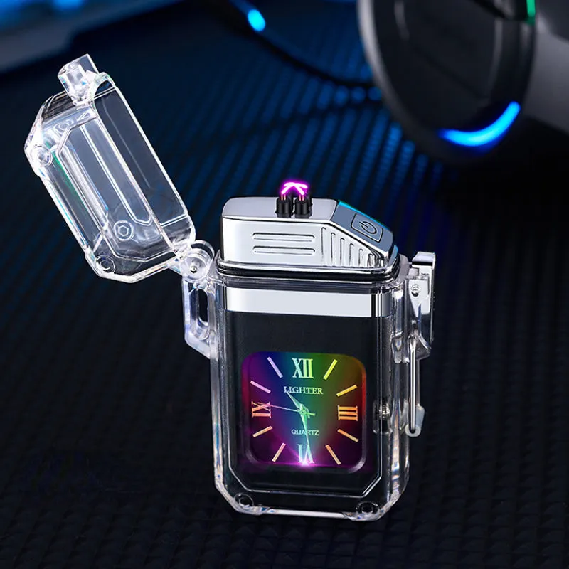 Electric POP Arc Lighter   Quartz Watch - Waterproof Rechargeable Windproof