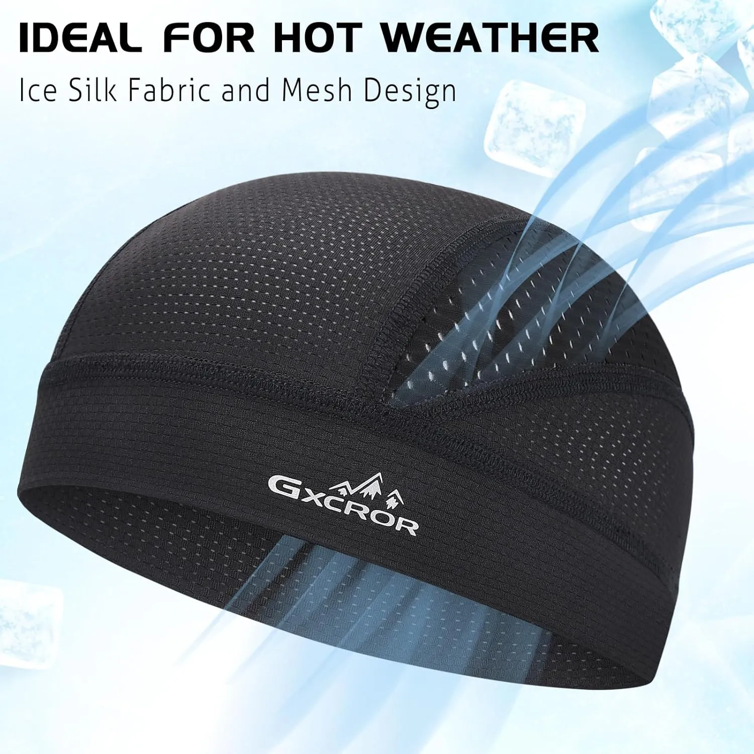 GXCROR Cooling Skull Cap for Men Women Sweat-Wicking Breathable Mesh Liner for Helmets, Summer Cycling Motorcycle