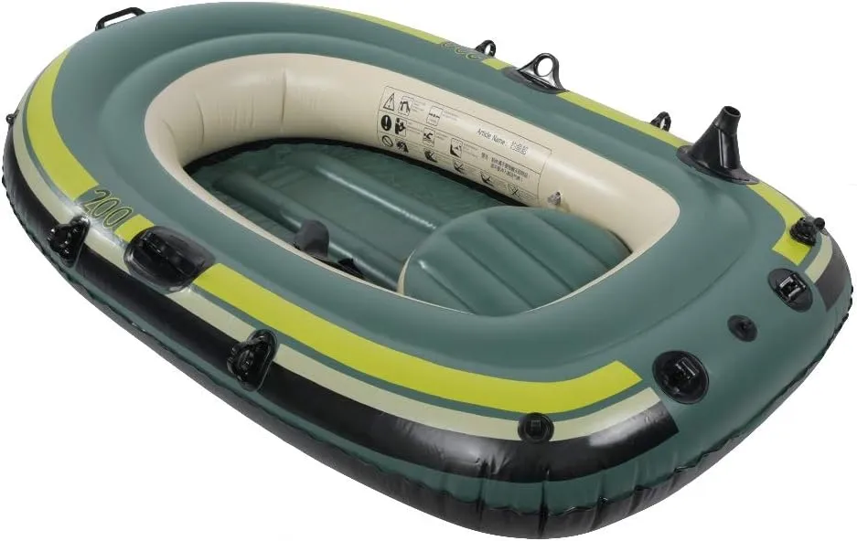 Inflatable Kayak, PVC Heavy Duty Pressure Resistant 2 Person Inflatable Boat Rowing for Casual Surfing for Drifting