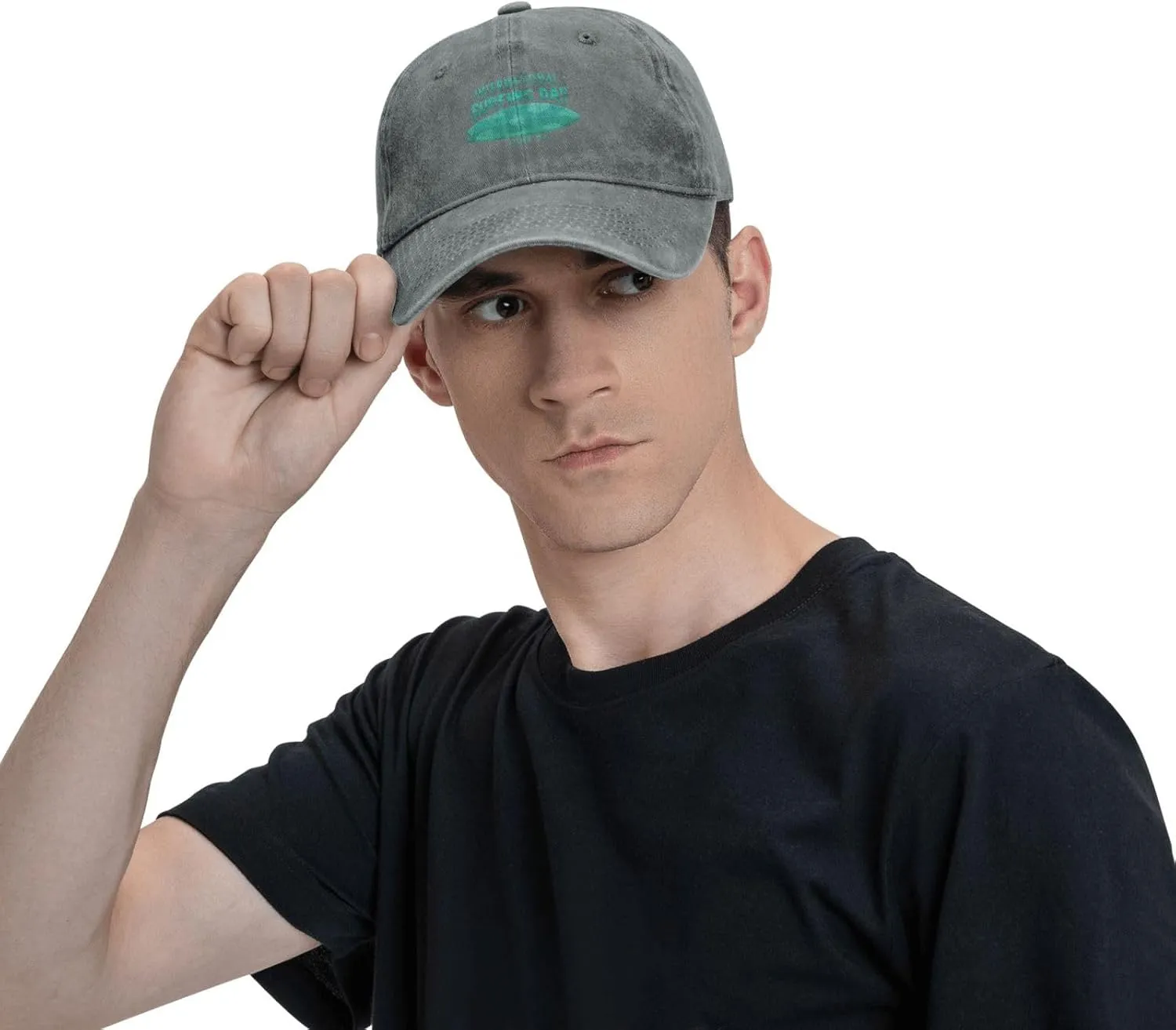 International Surfing Day Fonts and Surfboards Baseball Cap for Men Women Hats Adjustable Denim Hat Dad Hat
