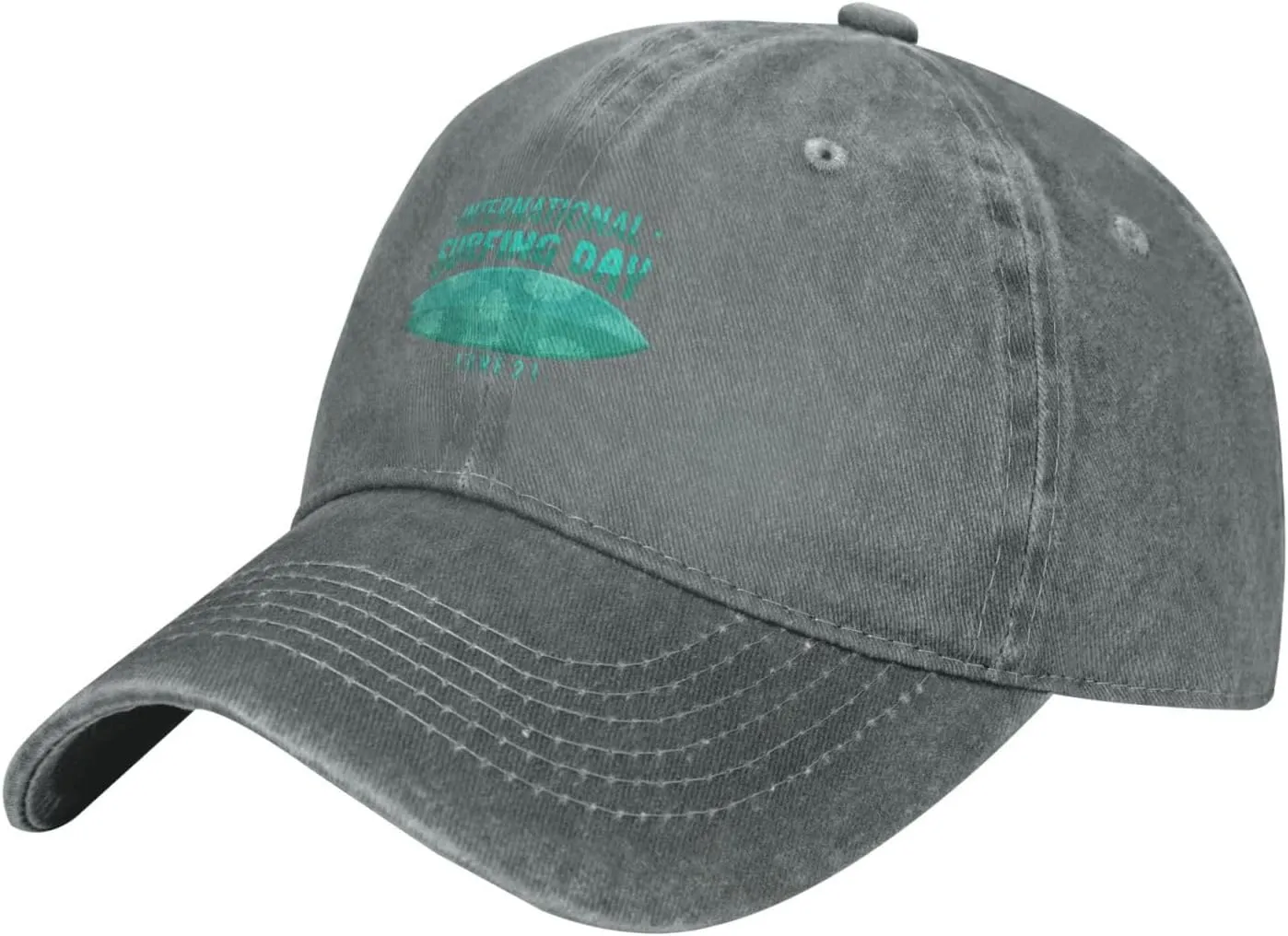 International Surfing Day Fonts and Surfboards Baseball Cap for Men Women Hats Adjustable Denim Hat Dad Hat