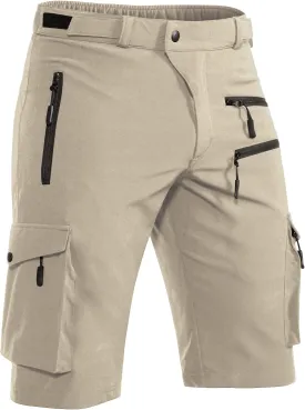 Men's Mountain Bike Shorts Stretch Hiking Cargo Shorts Quick Dry with Zipper Pocket for Bicycle Cycling Casual Golf