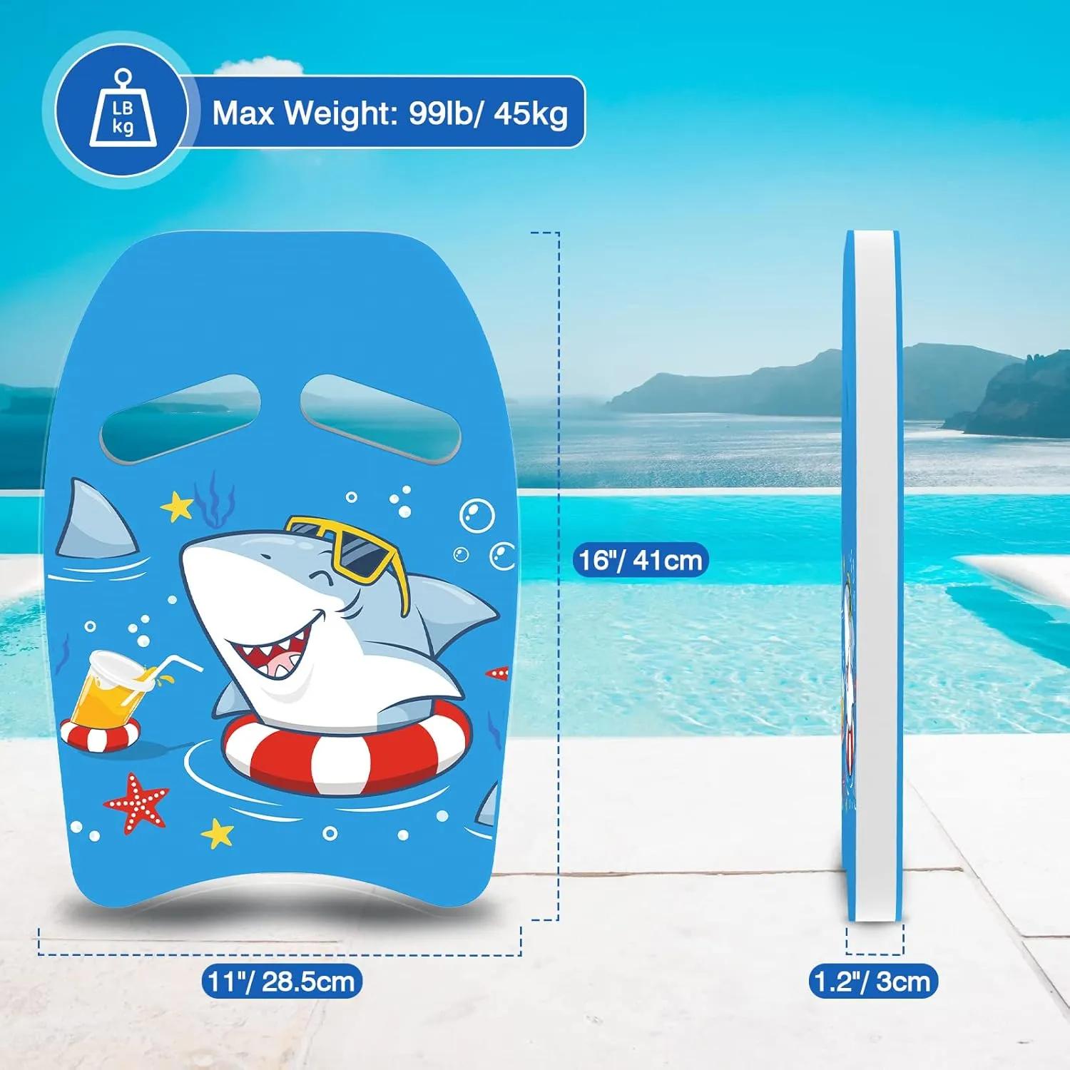 MoKo Swim Kickboard, Cartoon Swimming Training Kick Board Pool Exercise Equipment Promote Natural Swimming Position Water Fun Tool for Kids