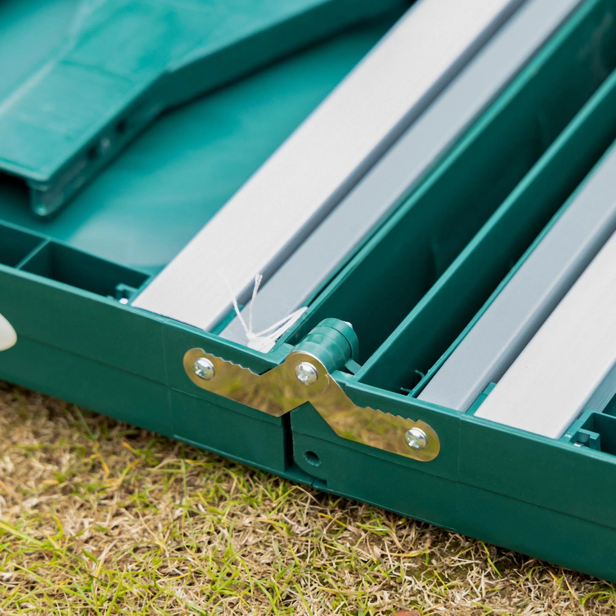 Outsunny Abs Aluminum Portable Picnic Table Bench Set Green