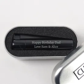 Personalised Black Jet Lighter Any 2 Line Message