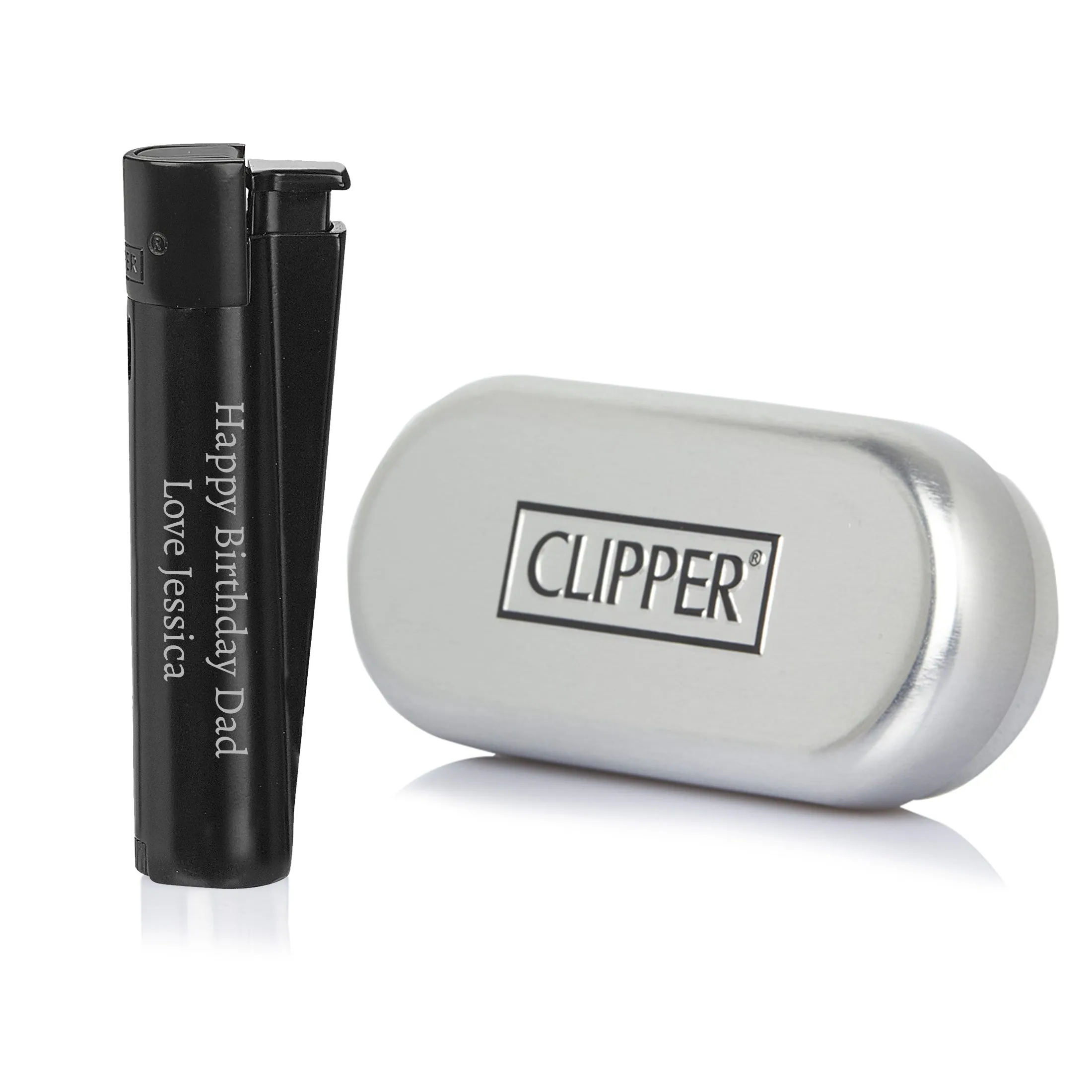 Personalised Black Jet Lighter Any 2 Line Message