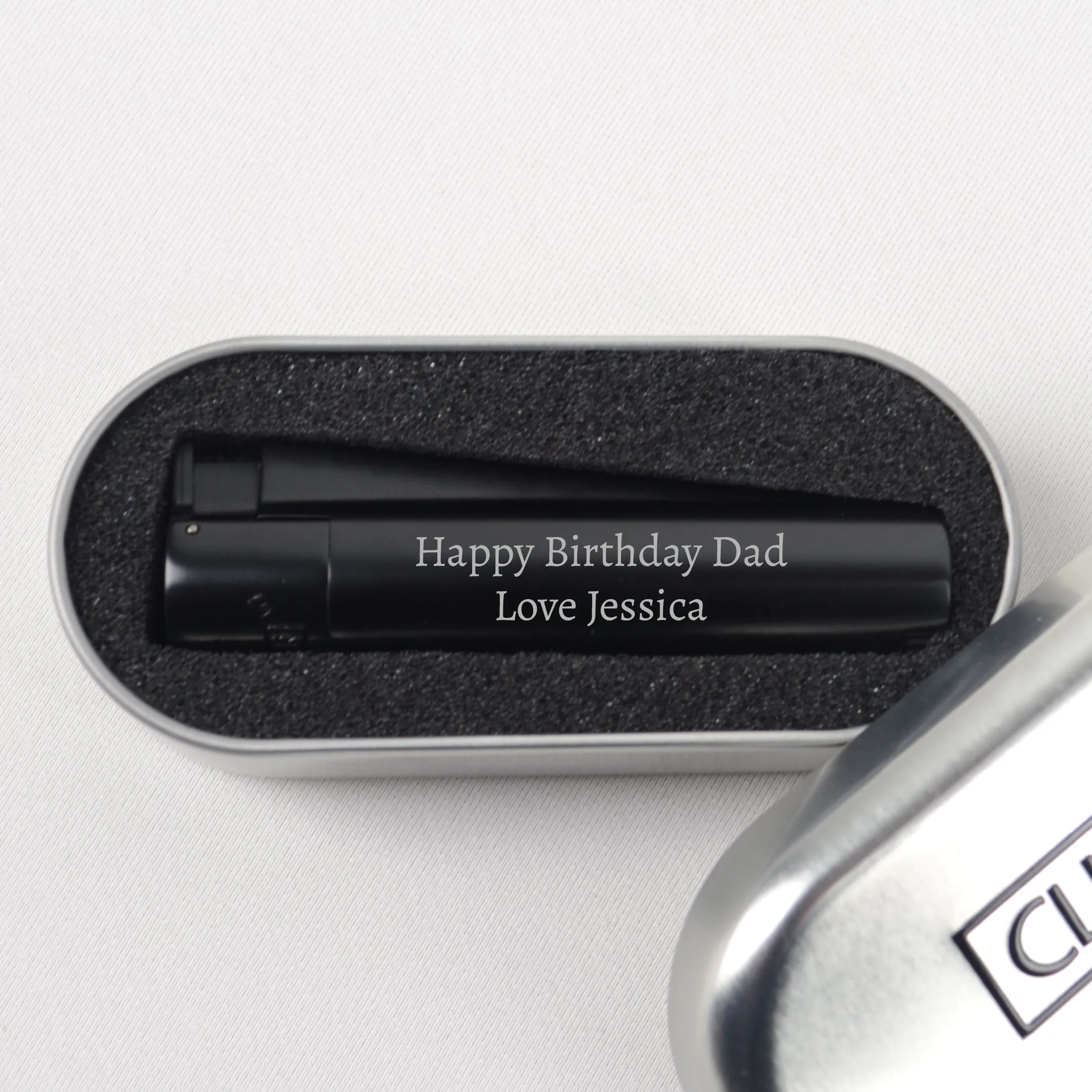 Personalised Black Jet Lighter Any 2 Line Message