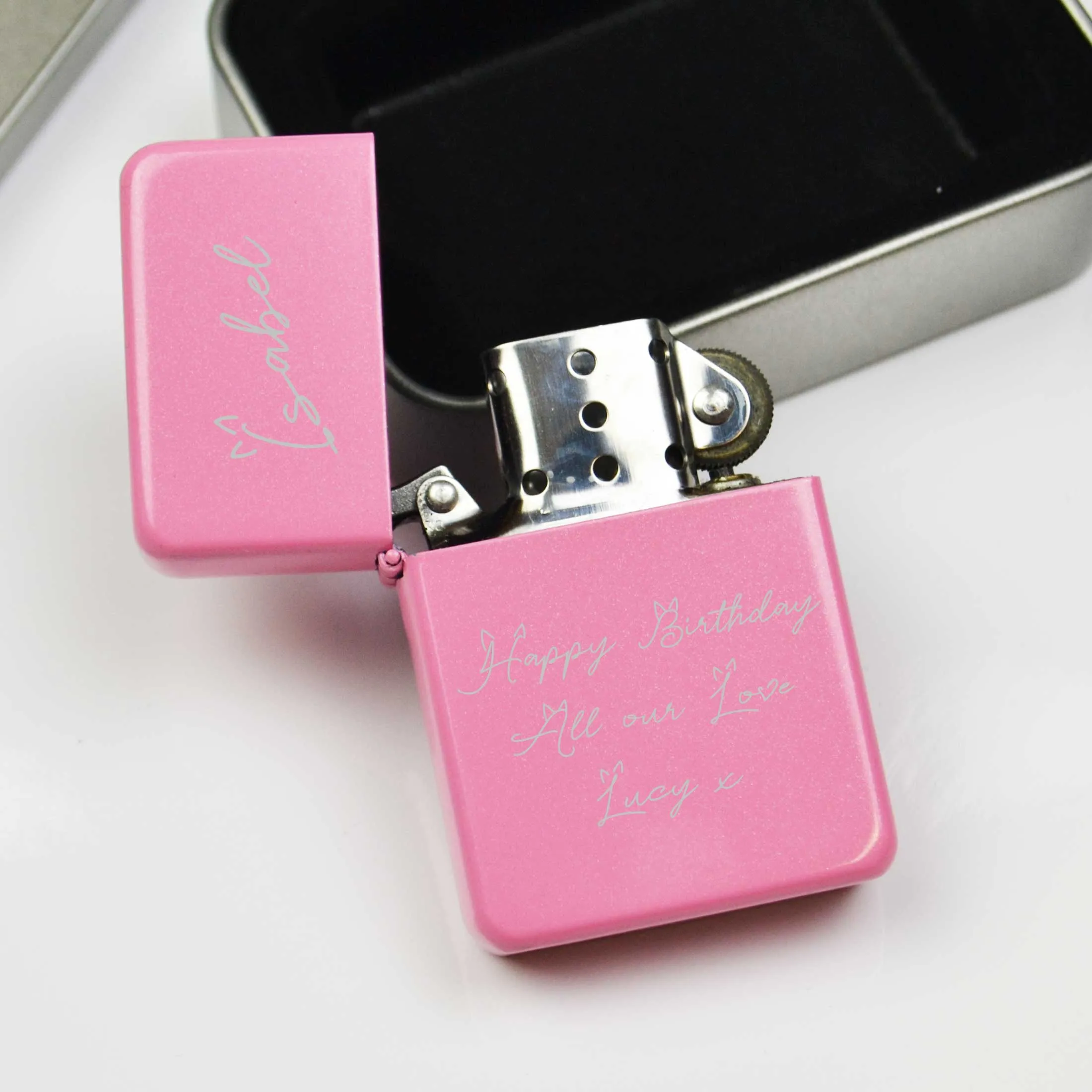 Personalised Pink Lighter Cat Lover Gift Custom Lighter