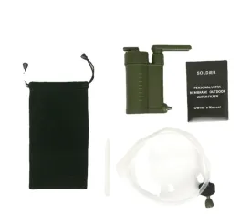 Portable outdoor water purifier, camping pump type direct drinking filter, emergency water purification device