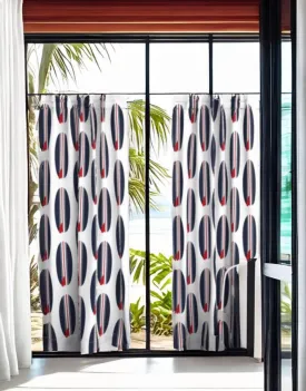 Red, White and Blue Classic Surfboards Window Curtains -Biggie Size