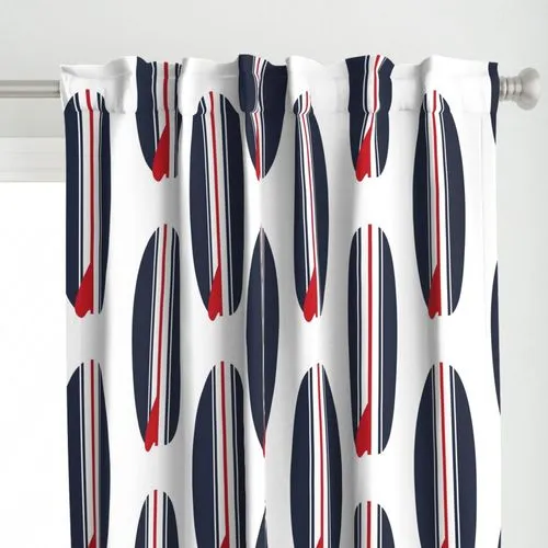 Red, White and Blue Classic Surfboards Window Curtains -Biggie Size