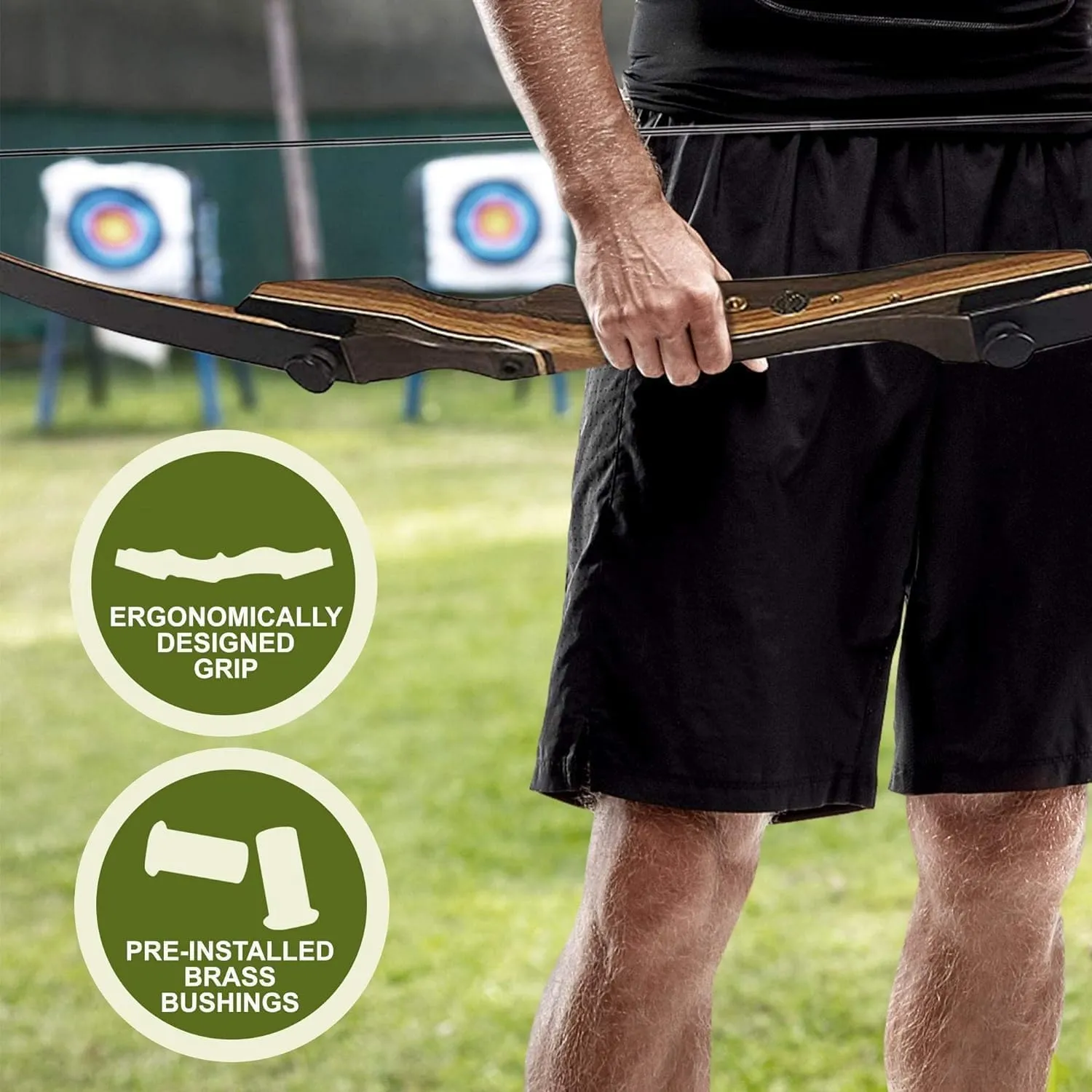 Samick Sage Takedown Recurve Bow and Arrow Set - 62 Inch Complete Ready-to-Use Longbow Archery Set - Includes 6 Arrows, Quiver, Bowstring & Stringer Tool, Arm & Finger Guard for Adults & Older Teens