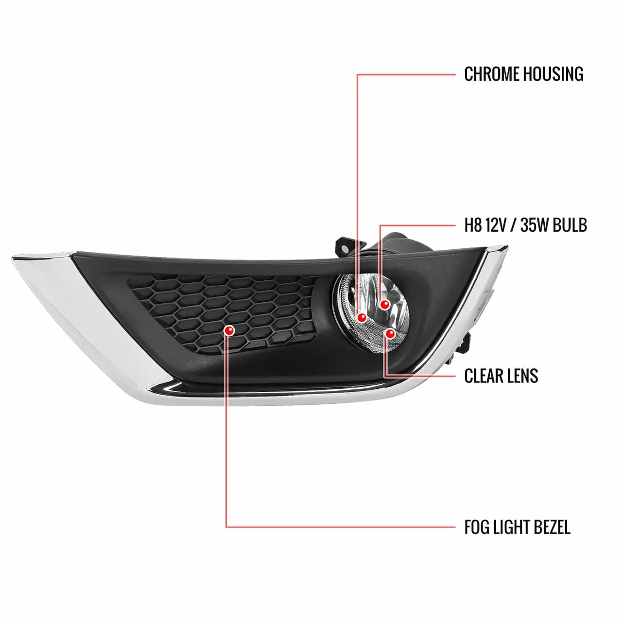 Spec-D OEM Fog Lights Jeep Compass (2017-2020) Chrome Housing - Clear Lens