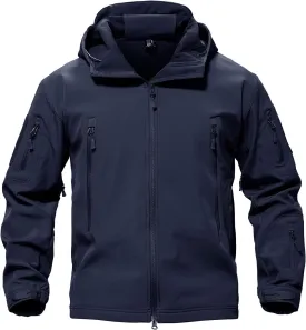 TACVASEN Men's Special Ops Military Tactical Rain Jackets Winter Warm Fleece Softshell Hooded Raincoat Snowboard