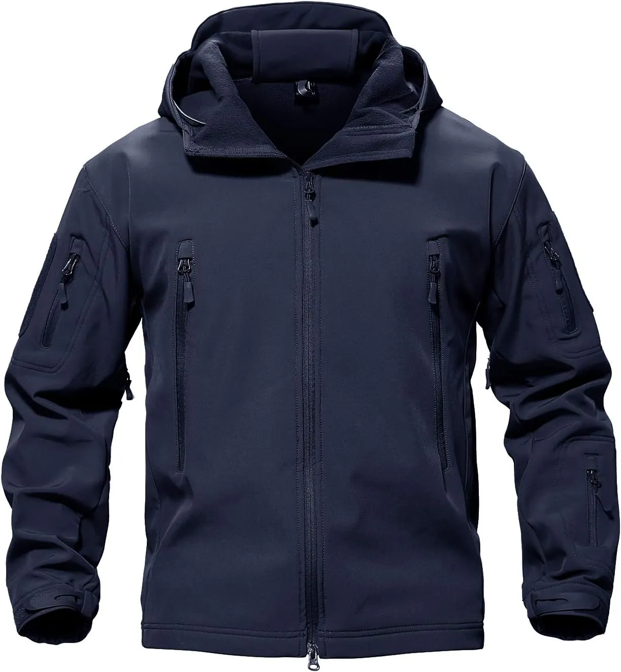 TACVASEN Men's Special Ops Military Tactical Rain Jackets Winter Warm Fleece Softshell Hooded Raincoat Snowboard