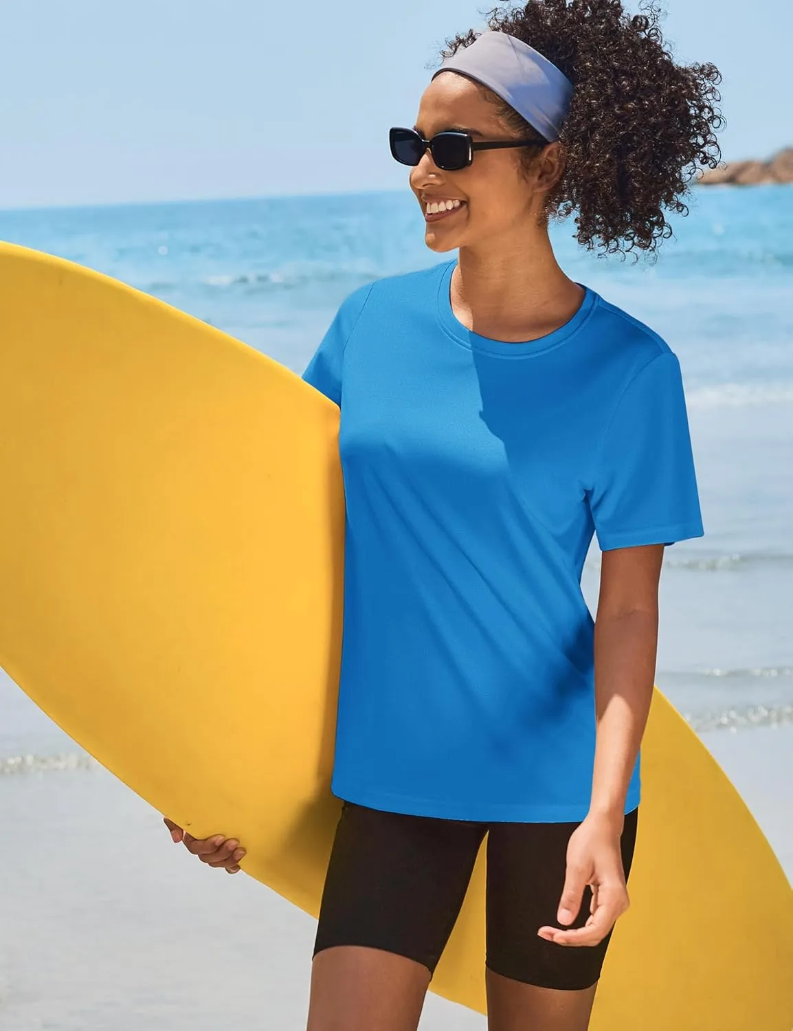 TACVASEN Short Sleeve Shirts for Women Athletic Workout Tops UPF 50  Sun Protection Quick Dry Running T-Shirts