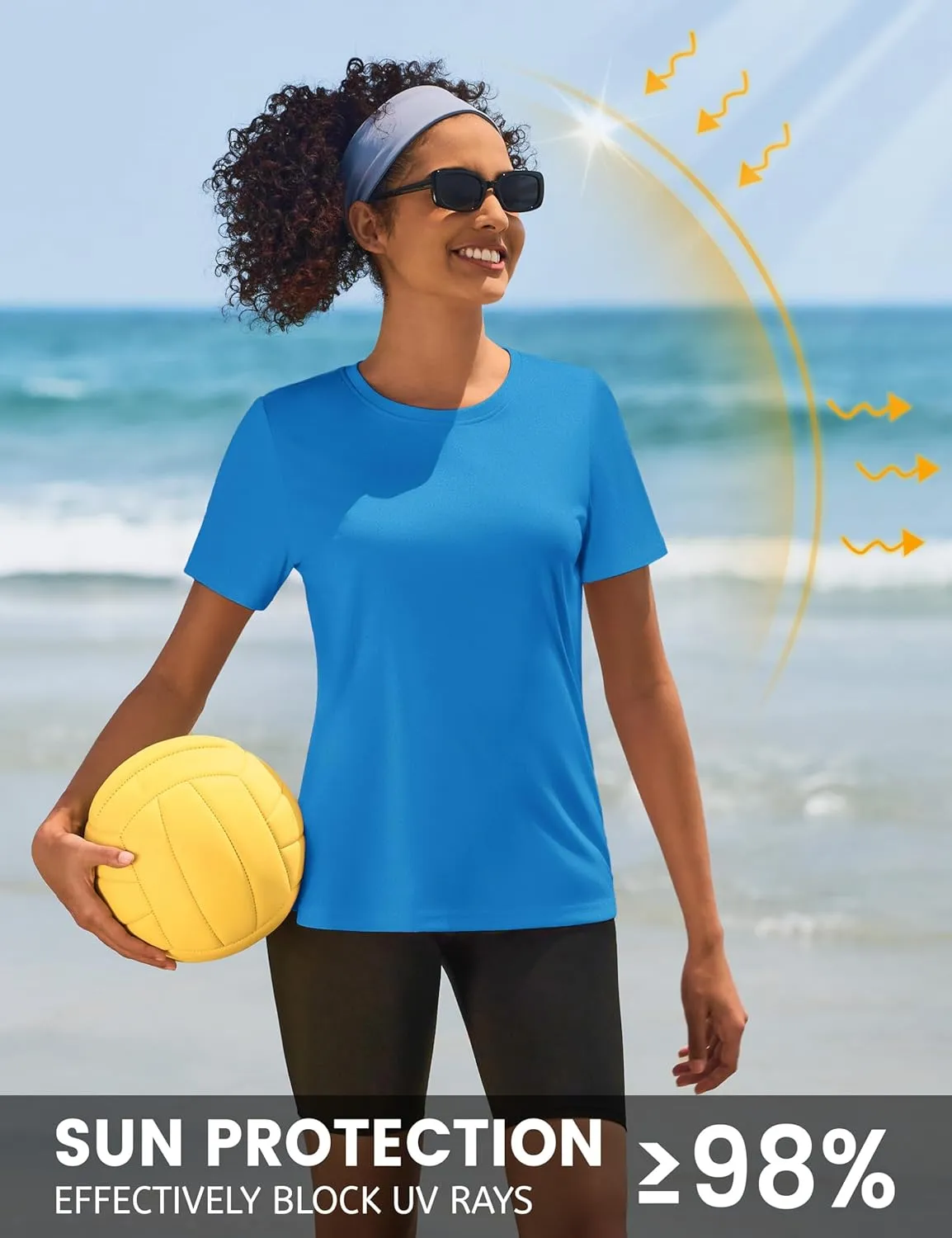 TACVASEN Short Sleeve Shirts for Women Athletic Workout Tops UPF 50  Sun Protection Quick Dry Running T-Shirts