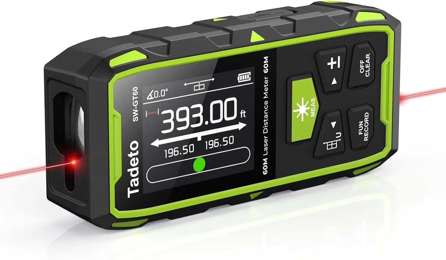 Tadeto Dual Laser Measuring Tool, 393FT/120M Bilateral Laser Measurement Tool Backlit LCD Display, Rechargeable Laser Measure with Ft/in/M Multiple Units Length/Area/Volume/Angle