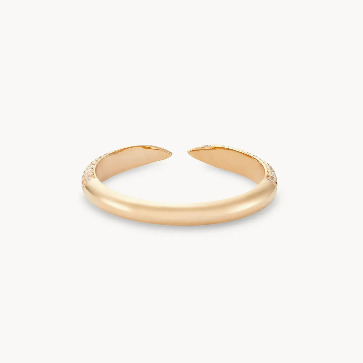 twin flame ring - 14k yellow gold, white diamond