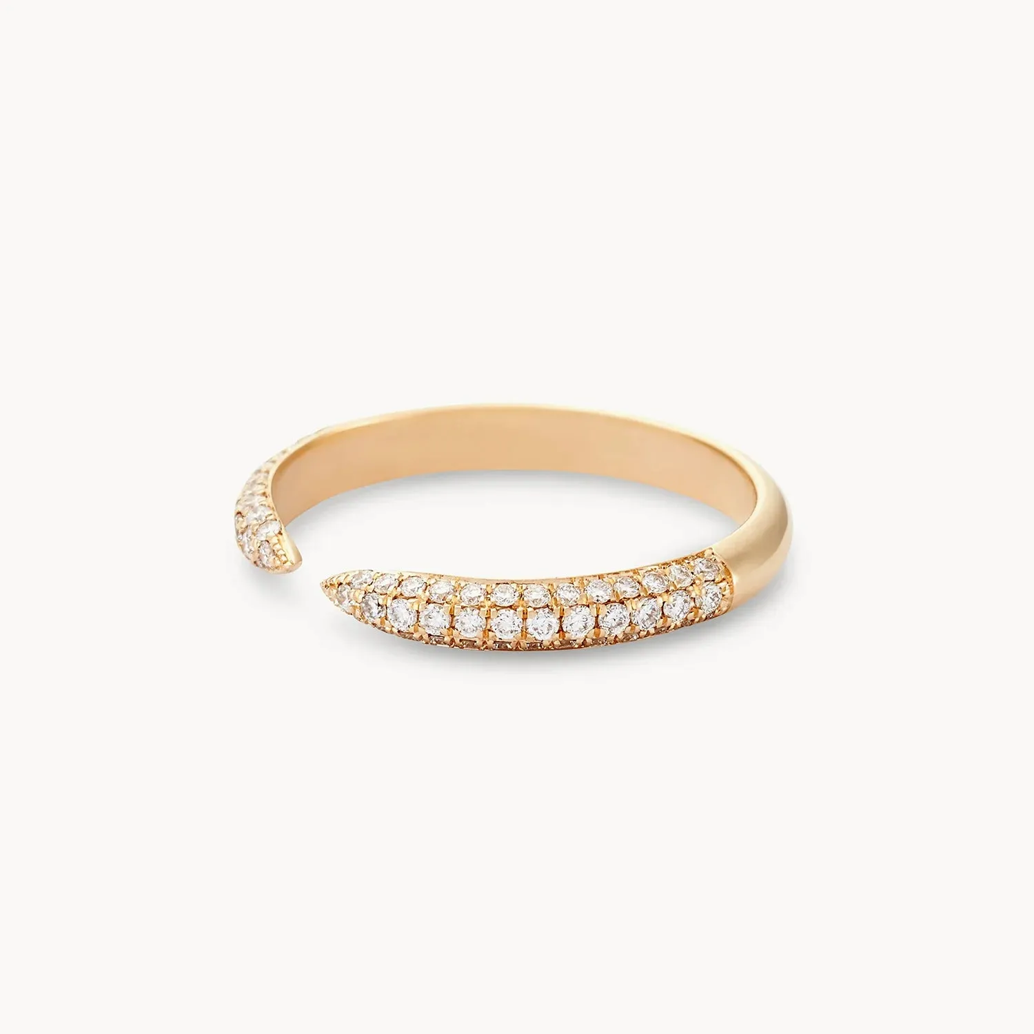 twin flame ring - 14k yellow gold, white diamond