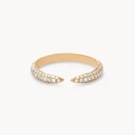 twin flame ring - 14k yellow gold, white diamond