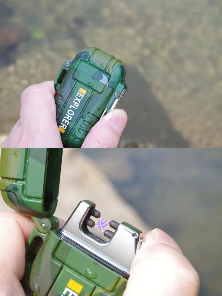 Waterproof USB Plasma Lighter For Outdoor Camping