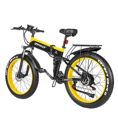 Zpao Electric Folding Mountain Bike 1000w 26 Inch Fat Snow Tire