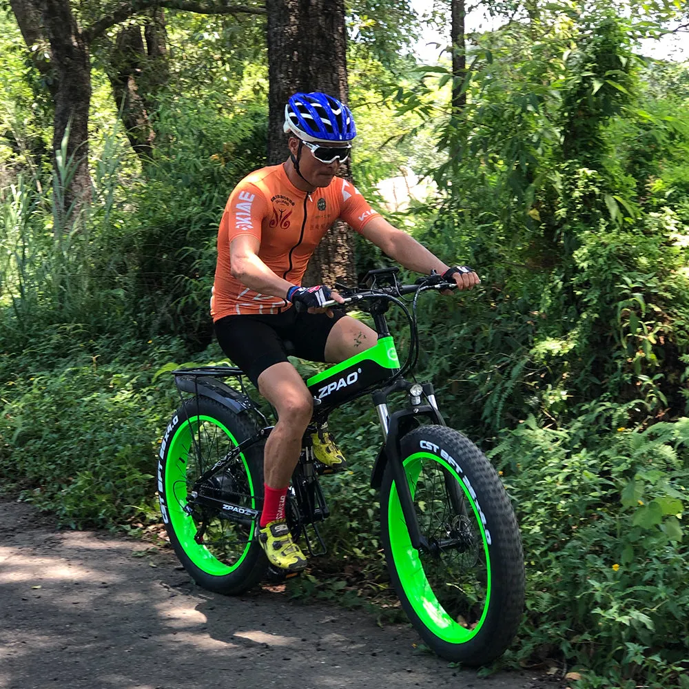Zpao Electric Folding Mountain Bike 1000w 26 Inch Fat Snow Tire