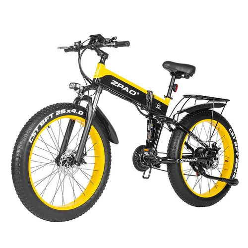 Zpao Electric Folding Mountain Bike 1000w 26 Inch Fat Snow Tire