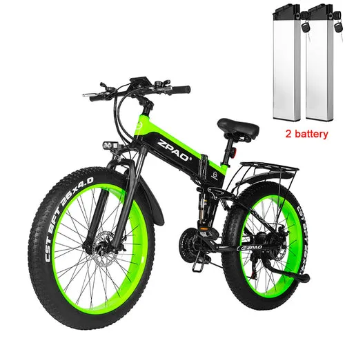 Zpao Electric Folding Mountain Bike 1000w 26 Inch Fat Snow Tire