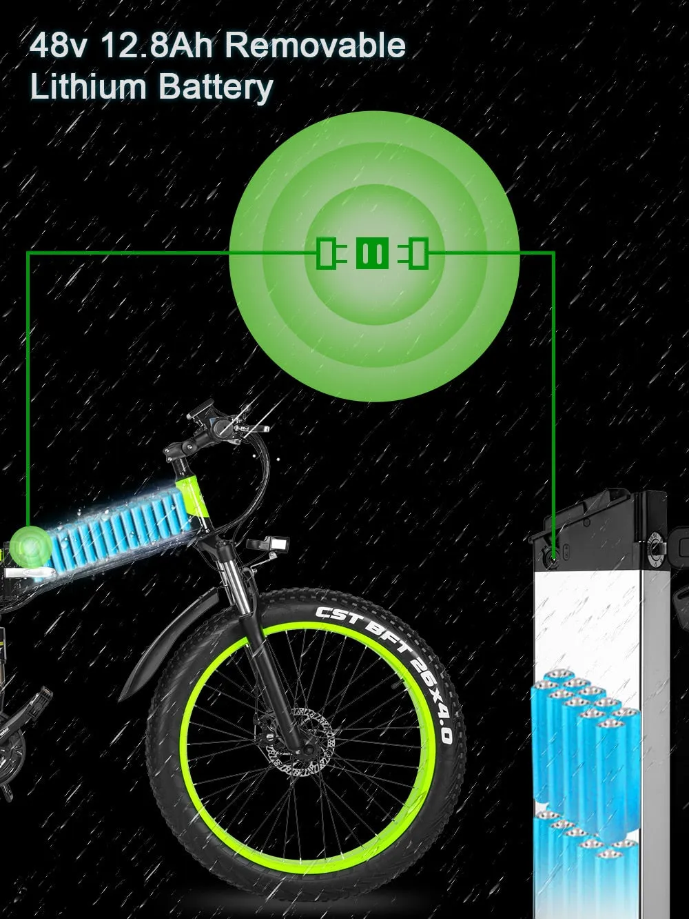 Zpao Electric Folding Mountain Bike 1000w 26 Inch Fat Snow Tire