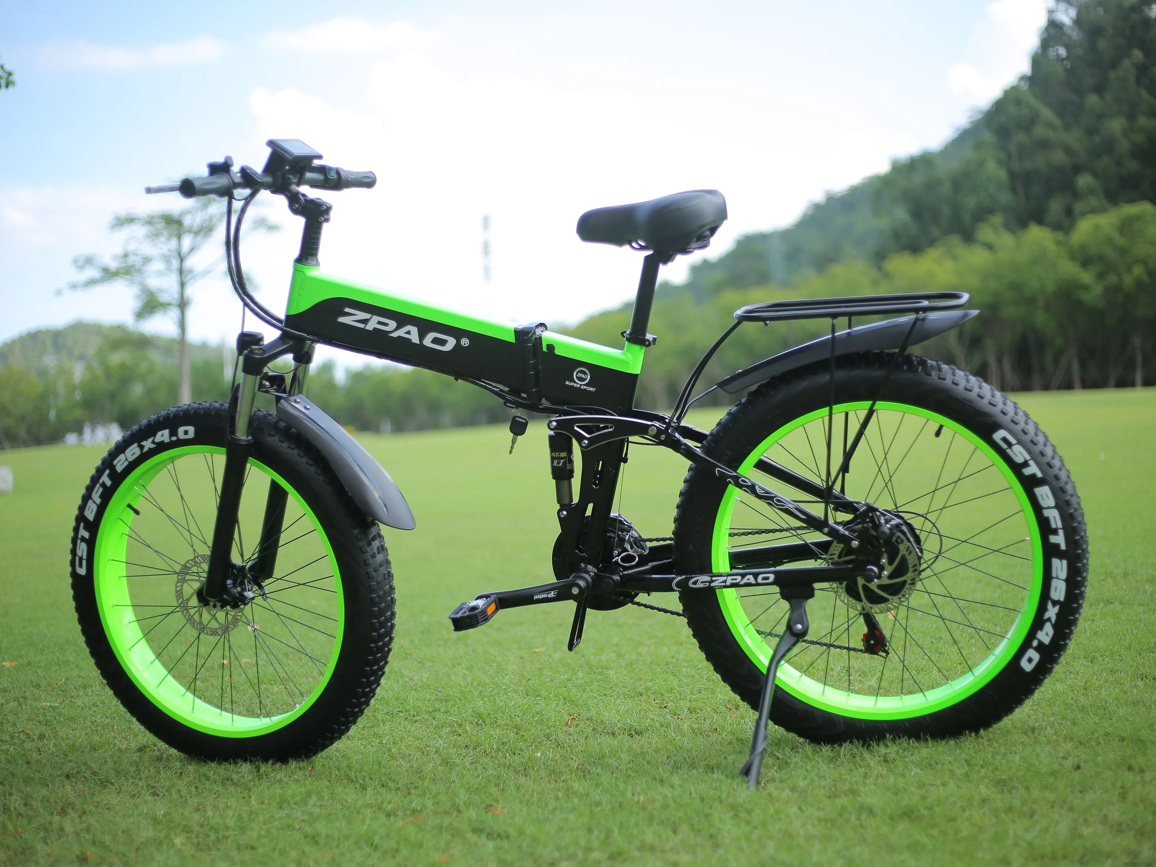 Zpao Electric Folding Mountain Bike 1000w 26 Inch Fat Snow Tire