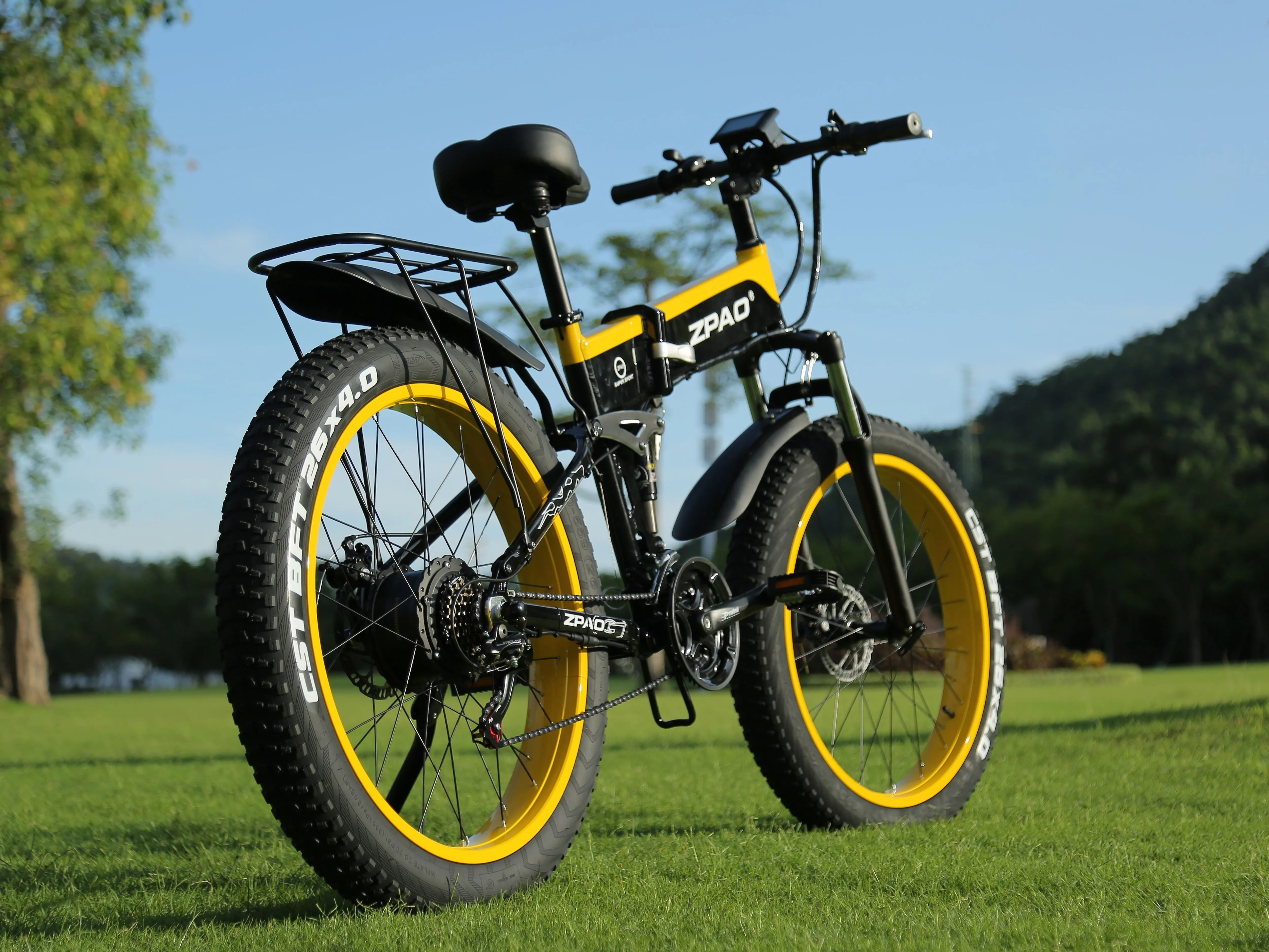 Zpao Electric Folding Mountain Bike 1000w 26 Inch Fat Snow Tire